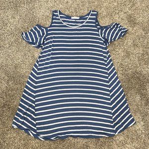 Blue & White Stripped T-Shirt Dress